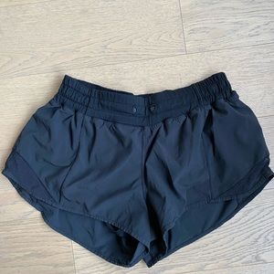 Black lululemon running shorts
